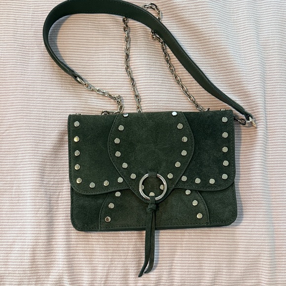 Zara Green Studded Shoulder Bag - Picture 1 of 6